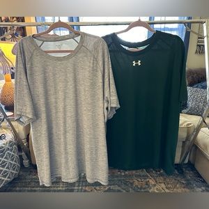 2 men’s active tee shirt sleeve shirts sz XXXL